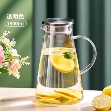 1.8 Liter/1.9 Liter Borosilicate Water Jug with Steel Lid