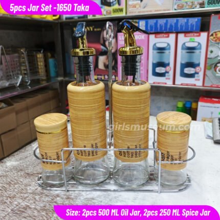 5 Pcs Jar Set With Stand