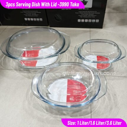 3 Pcs Oval Serving Dish with Lid