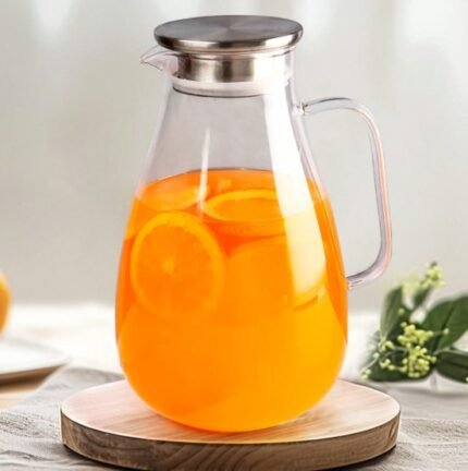 Borosilicate Water Jug with Steel Lid