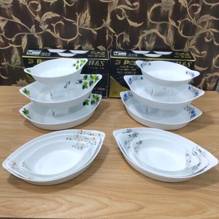 3 Pcs Oven Proof Pyrex Serving Dish- H&S