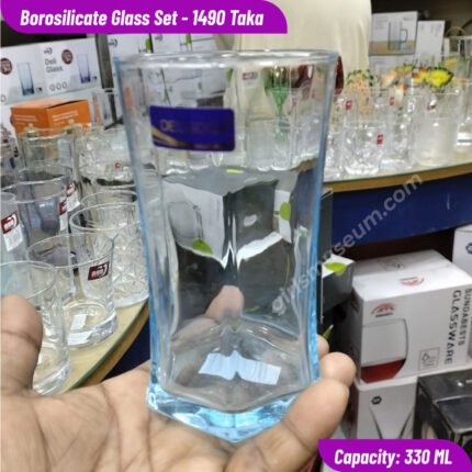 6 Pcs Blue Long Glass Set – 330 ml