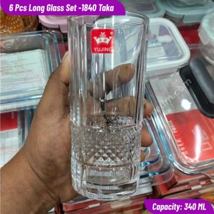 6 Pcs Long Glass Set – 340 ml