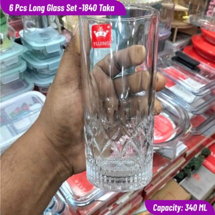 6 Pcs Long Glass Set – 340 ml